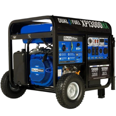 DuroMax_Portable_Generator_Standalone-removebg-preview Robust DuroMax engine with dual fuel capability powering an entire home, featuring a fully loaded power panel and digital inverters for efficient energy management, ideal for customers seeking portable alternatives to traditional standby generators