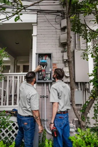 Professional electrician in San Antonio, TX upgrading an electrical panel to meet all your electrical needs with precision and safety